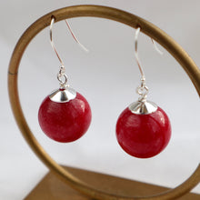 Load image into Gallery viewer, Red Jade Earrings