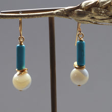 Load image into Gallery viewer, Turquoise & Mother of Pearl Earrings