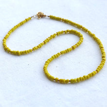 Load image into Gallery viewer, Yellow seed bead necklace