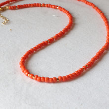 Load image into Gallery viewer, Orange seed bead necklace