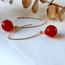 Load image into Gallery viewer, Handmade Amber, gold gemstone Irish earrings