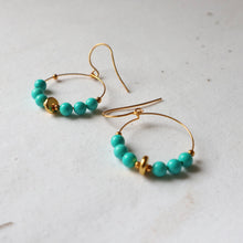 Load image into Gallery viewer, Hoop Earrings with Turquoise