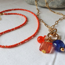 Load image into Gallery viewer, Orange seed bead necklace
