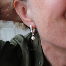 Load image into Gallery viewer, Silver Lever Back Pearl Earrings