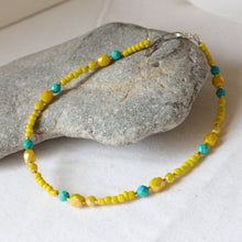 Load image into Gallery viewer, yellow beaded anklet