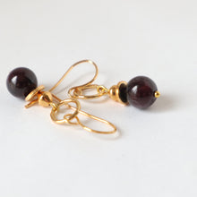 Load image into Gallery viewer, Birthstone Gold Mini Hoop Earrings/Garnet/Amethyst/Peridot/Turquoise