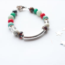 Load image into Gallery viewer, Silver Bar Multi Gemstone Bracelet