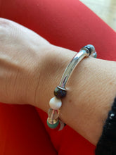 Load image into Gallery viewer, Silver Bar Multi Gemstone Bracelet