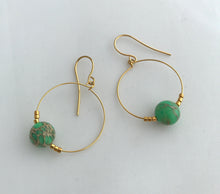 Load image into Gallery viewer, Green Mosaic Hoop Earrings - alisonwalshjewellery