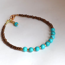 Load image into Gallery viewer, Bronze Turquoise Bracelet