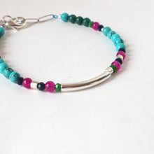Load image into Gallery viewer, Silver bar juicy coloured bracelet