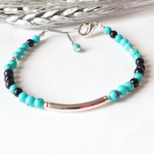 Load image into Gallery viewer, Sea Shades Silver bar bracelet