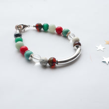Load image into Gallery viewer, Silver Bar Multi Gemstone Bracelet