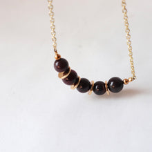 Load image into Gallery viewer, January birthstone garnet gold necklace