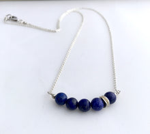 Load image into Gallery viewer, Lapis Lazuli and Sterling Silver Necklace September birthstone necklace