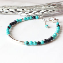 Load image into Gallery viewer, Sea Shades Silver bar bracelet