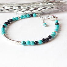 Load image into Gallery viewer, Sea Shades Silver bar bracelet