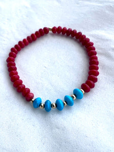 Turquoise and coral Bracelet