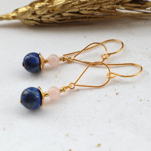 Lapis Lazuli Rosequartz Earrings