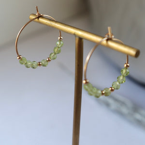 Peridot Gold Hoop Earrings