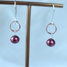 Load image into Gallery viewer, Red Freshwater Pearl Earrings