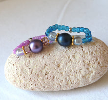 Load image into Gallery viewer, Handmade glass pearl rings
