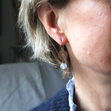 Load image into Gallery viewer, Opalite Filigree Earrings