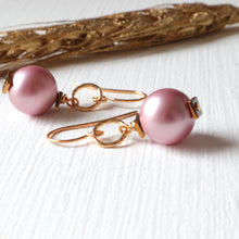 Load image into Gallery viewer, Pink Pearl Earrings