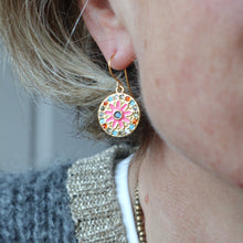 Load image into Gallery viewer, Pink Enamel Earrings
