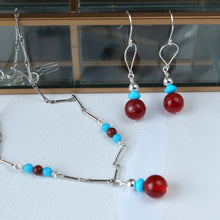 Load image into Gallery viewer, Carnelian silver teardrop earrings