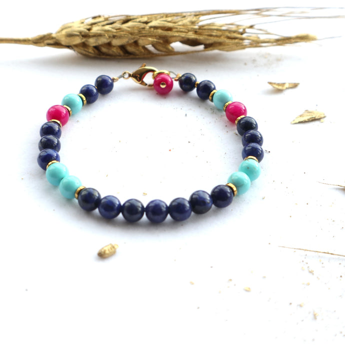 Mixed Lapis Lazuli Gemstone Bracelet