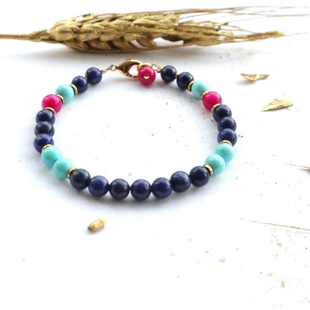 Mixed Lapis Lazuli Gemstone Bracelet