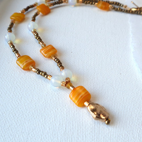 Yellow Gold Sunshine beaded Necklace