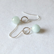 Load image into Gallery viewer, Aquamarine Hoop Earrings