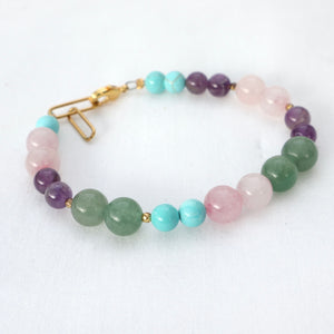 Pastel colour gemstone Irish handmade bracelet 