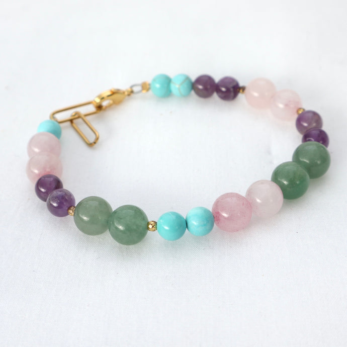 Pastel colour gemstone Irish handmade bracelet 