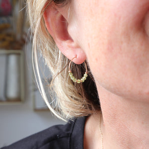Peridot August birthstone earrings lightweight modern