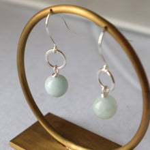 Load image into Gallery viewer, Aquamarine Hoop Earrings