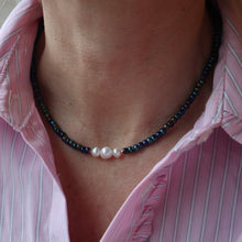 Load image into Gallery viewer, Freshwater Pearl Iridescent Seed Bead Necklace