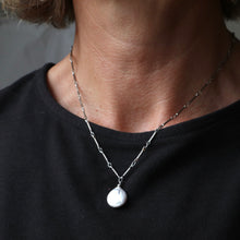 Load image into Gallery viewer, Silver Coin Freshwater Pearl Necklace