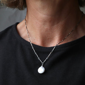 Silver Coin Freshwater Pearl Necklace