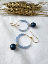 Load image into Gallery viewer, Midnight Blue Hoop Earrings