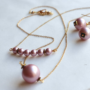 Pink Pearl Bar Necklace