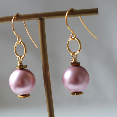 Pink Pearl Earrings