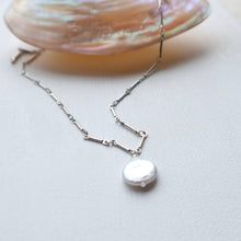 Load image into Gallery viewer, Silver Coin Freshwater Pearl Necklace