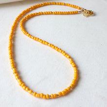 Load image into Gallery viewer, Yellow seed bead necklace
