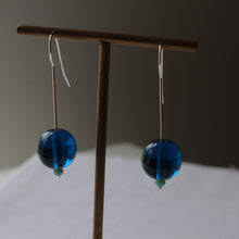 Load image into Gallery viewer, Blue Glass Earrings