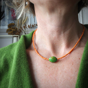 Irish hand beaded necklace