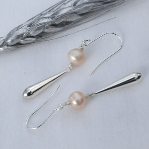 Pearl and Silver Charm Earrings