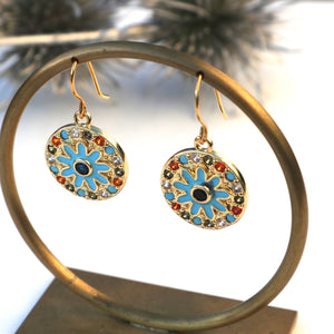 Flower Enamel Earrings